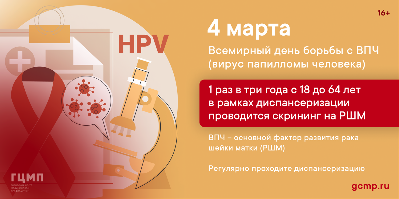 4 марта - Всемирный днём борьбы с ВПЧ – вирусом папилломы человека